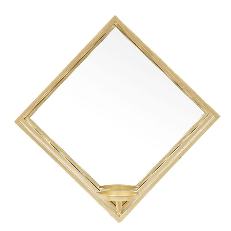 Just Home Collection - Espejo Decorativo Rombo 3D Triada de 38 x 38 cm Dorado