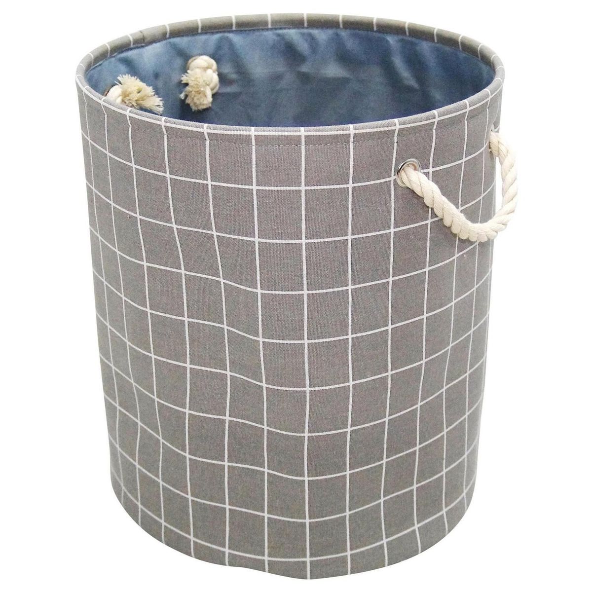 Cesto de ropa checker gris, marca Just Home Collection - Foto Principal