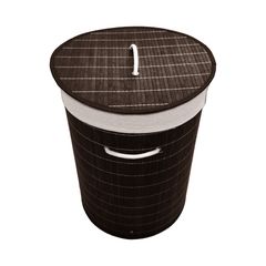 Cesto de ropa redondo bambu café