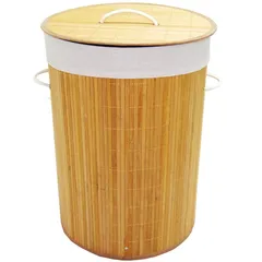 Cesto de ropa redondo bambú natural