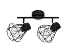 Lámpara Barra Grades 2 Luces E27 Negro