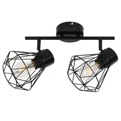 Lámpara Barra Grades 2 Luces E27 Negro