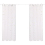 Cortina Velo Pompón Color Blanco 140 x 220 cm