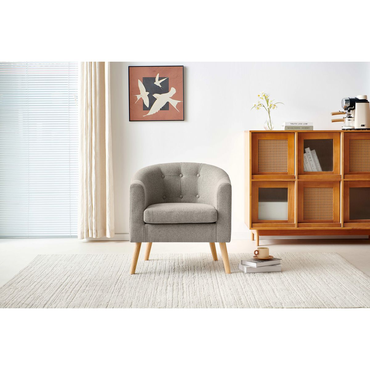 Just Home Collection - Sillón Lucia Gris Claro