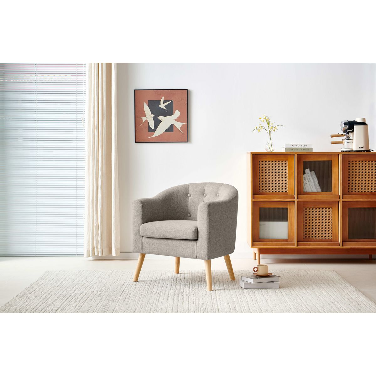 Just Home Collection - Sillón Lucia Gris Claro