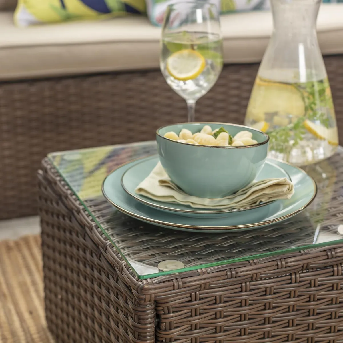 Just Home Collection - Juego de vajilla turquesa 30 piezas