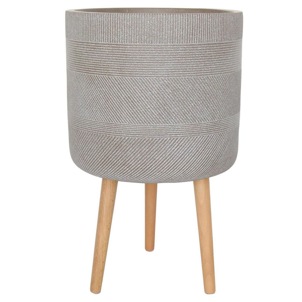 Just Home Collection - Set 2 Macetas de Fibra Taupe con Patas