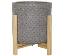 Maceta c/ base taupe 29x30 cm.