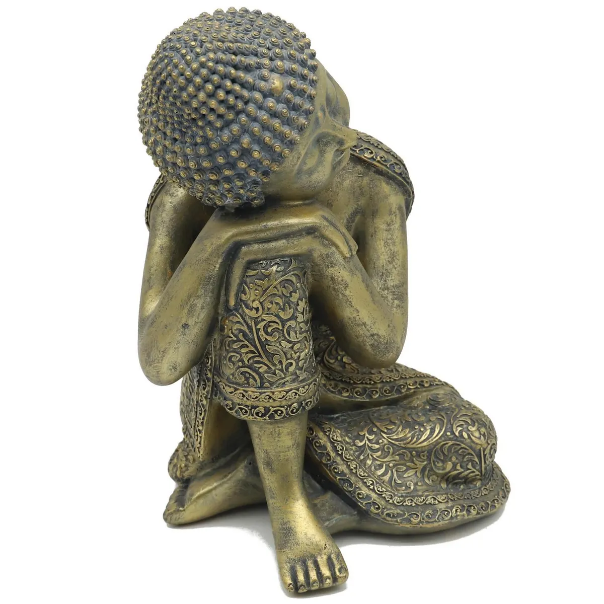 Buda Dormido de Poliresina 17x16x25.5 cm, marca Just Home Collection - Foto 2