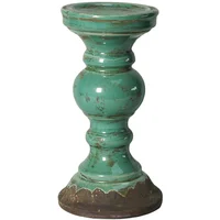 Candelabro Antiguo verde 14x25 cm.