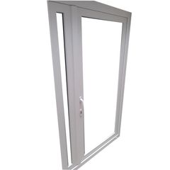 Pta Abatible 1 hoja, S4500 Mco Bco, Cristal Simple, Vidrio Satinado 110-120/210-220