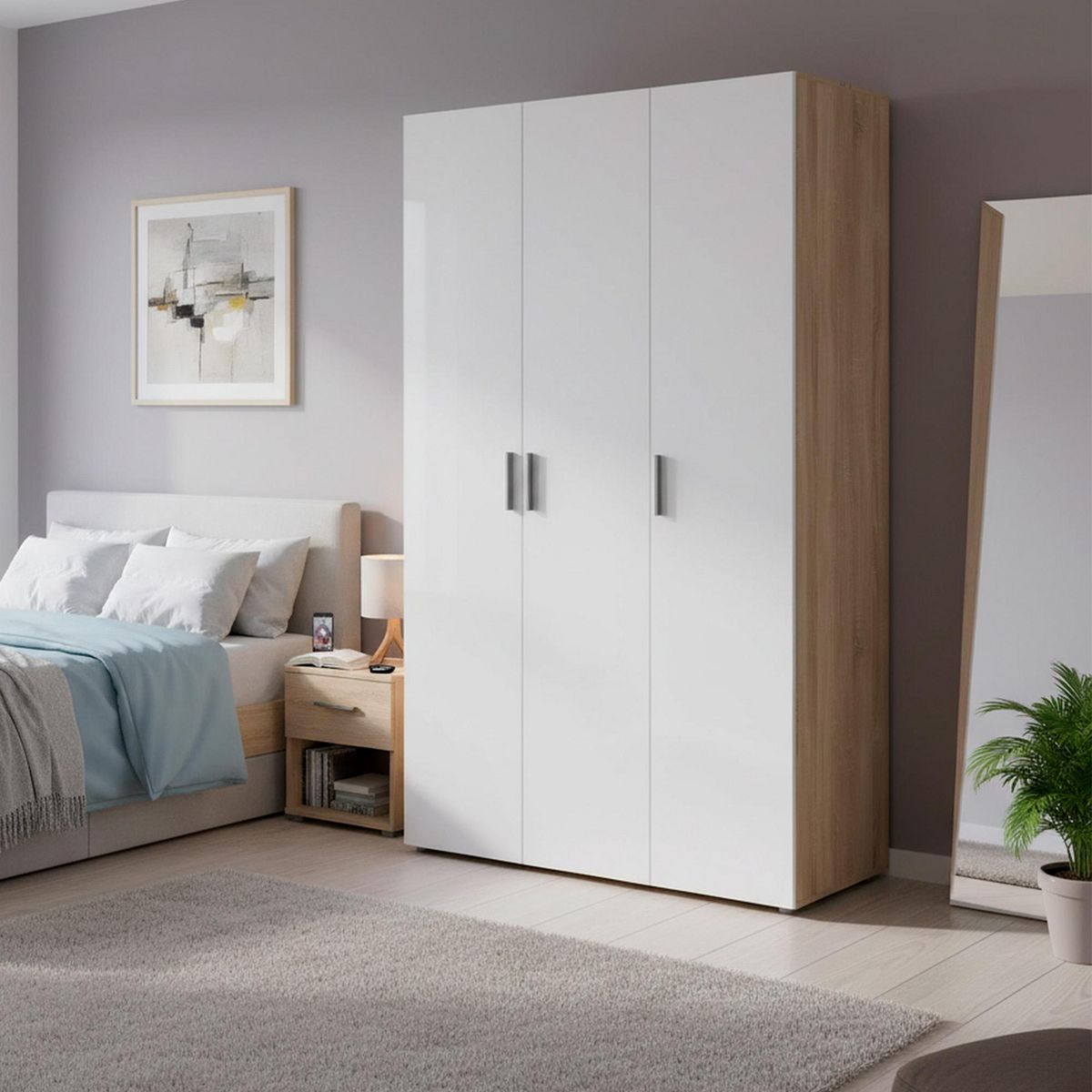 Tvilum - Clóset 3 puertas blanco Pepe