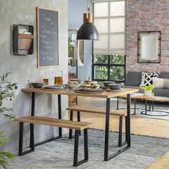 Set Comedor 2 Bancas Cuauly120X90X75 cm