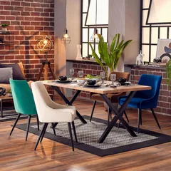 Set Comedor con 4 Sillas Tablo 160x90x75 cm