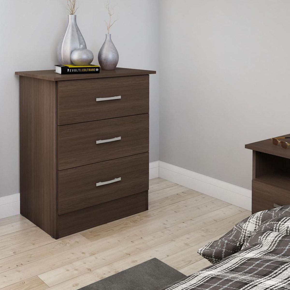 Casa Bonita - Cómoda 3 cajones color avellana