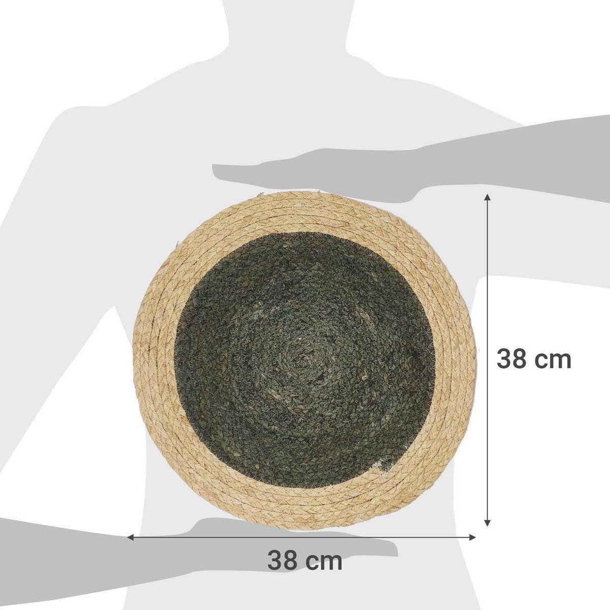 Just Home Collection - Individual fibre redondo negro /natural