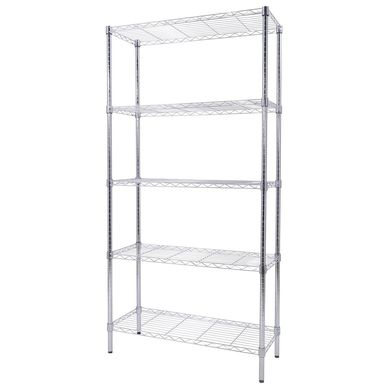 Estante de acero cromado 5 niveles 90 x 180 x 35 cm