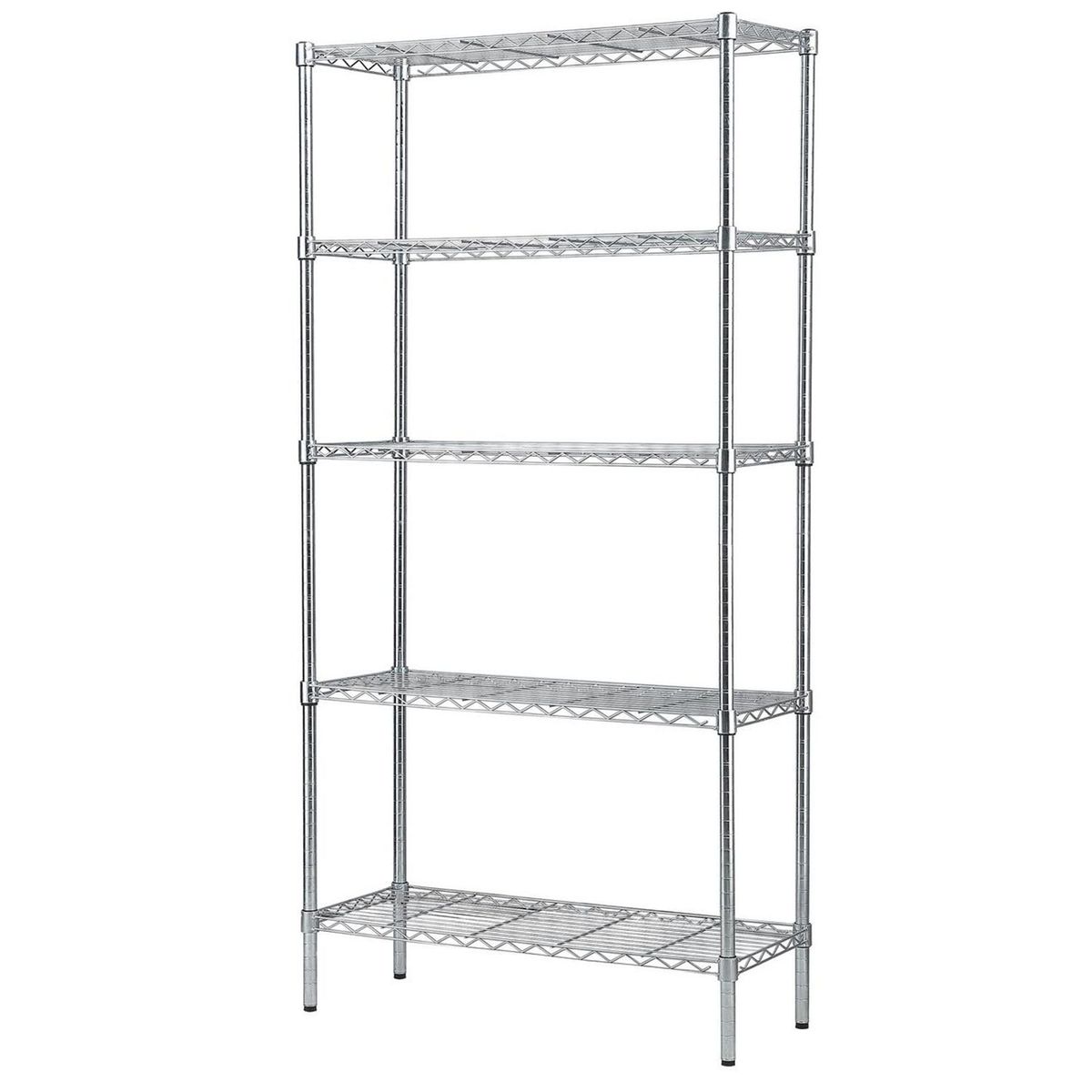 Just Home Collection - Estante de acero cromado 5 niveles 90 x 180 x 35 cm