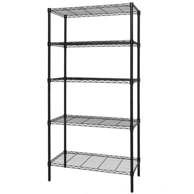 Estante de acero negro 5 niveles 90 x 180 x 35 cm