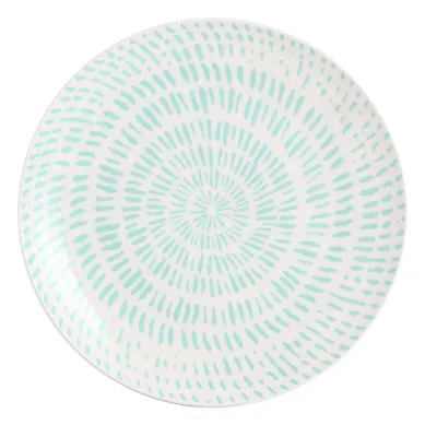 Plato dise�o verde / blanco 26.5 cent�metros