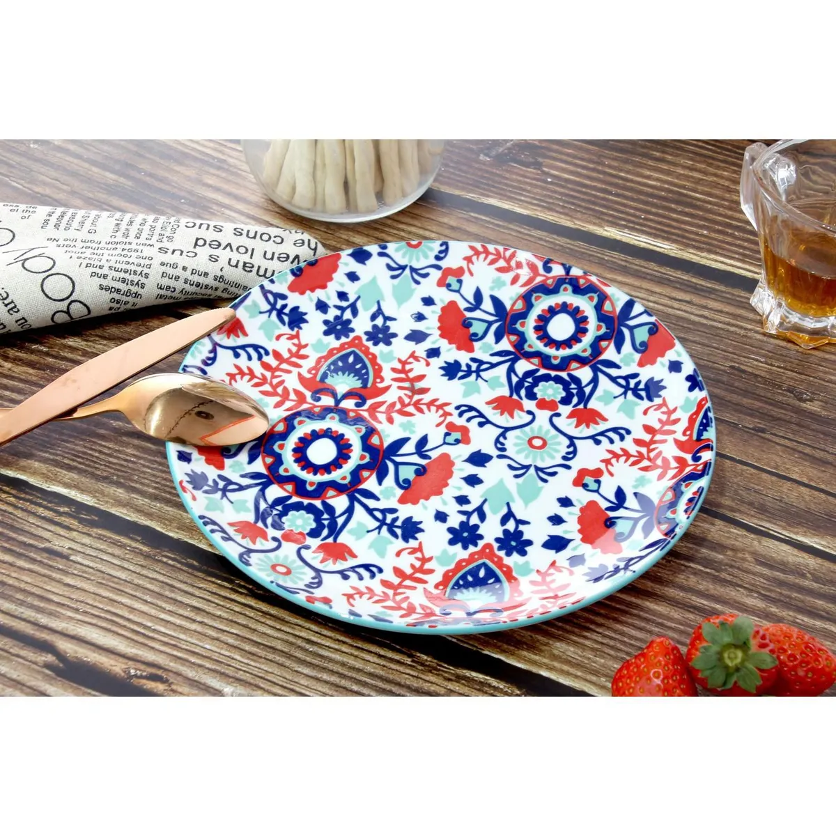 Just Home Collection - Plato diseño Flores 24 centímetros