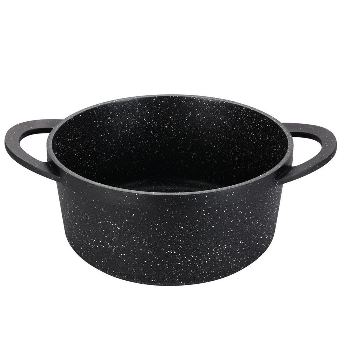 Just Home Collection - Olla 24 centímetros Marble negro Tapa Ring