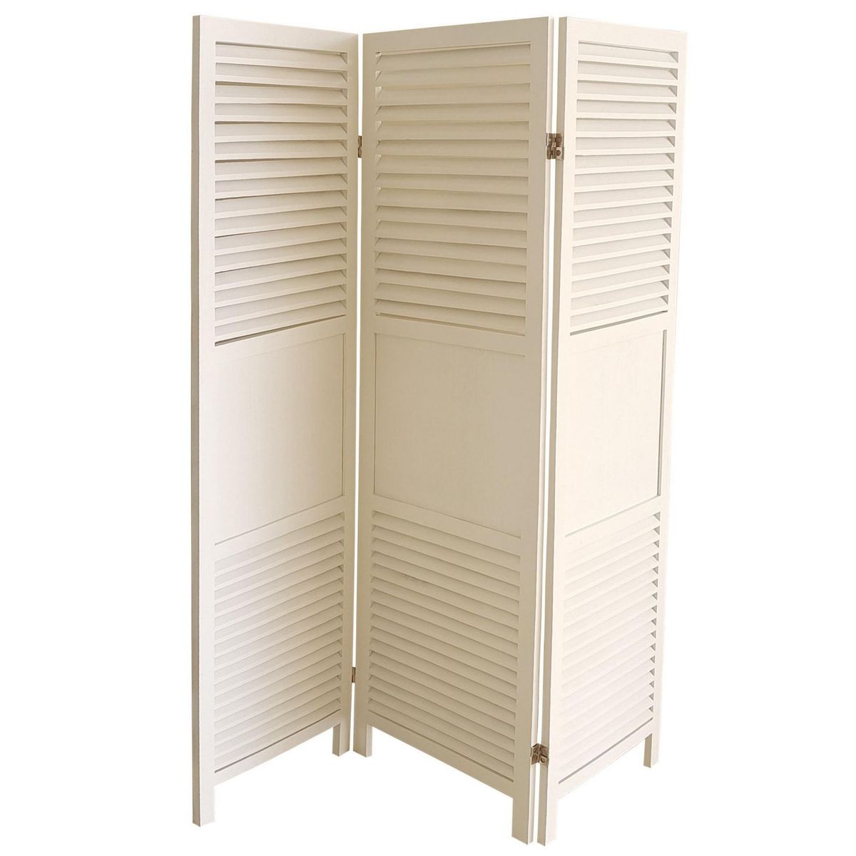 Homy - Biombo de madera de 3 paneles plegables Blanco