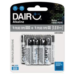 Set de dos pack de pilas alcalinas AAX4+AAAX4