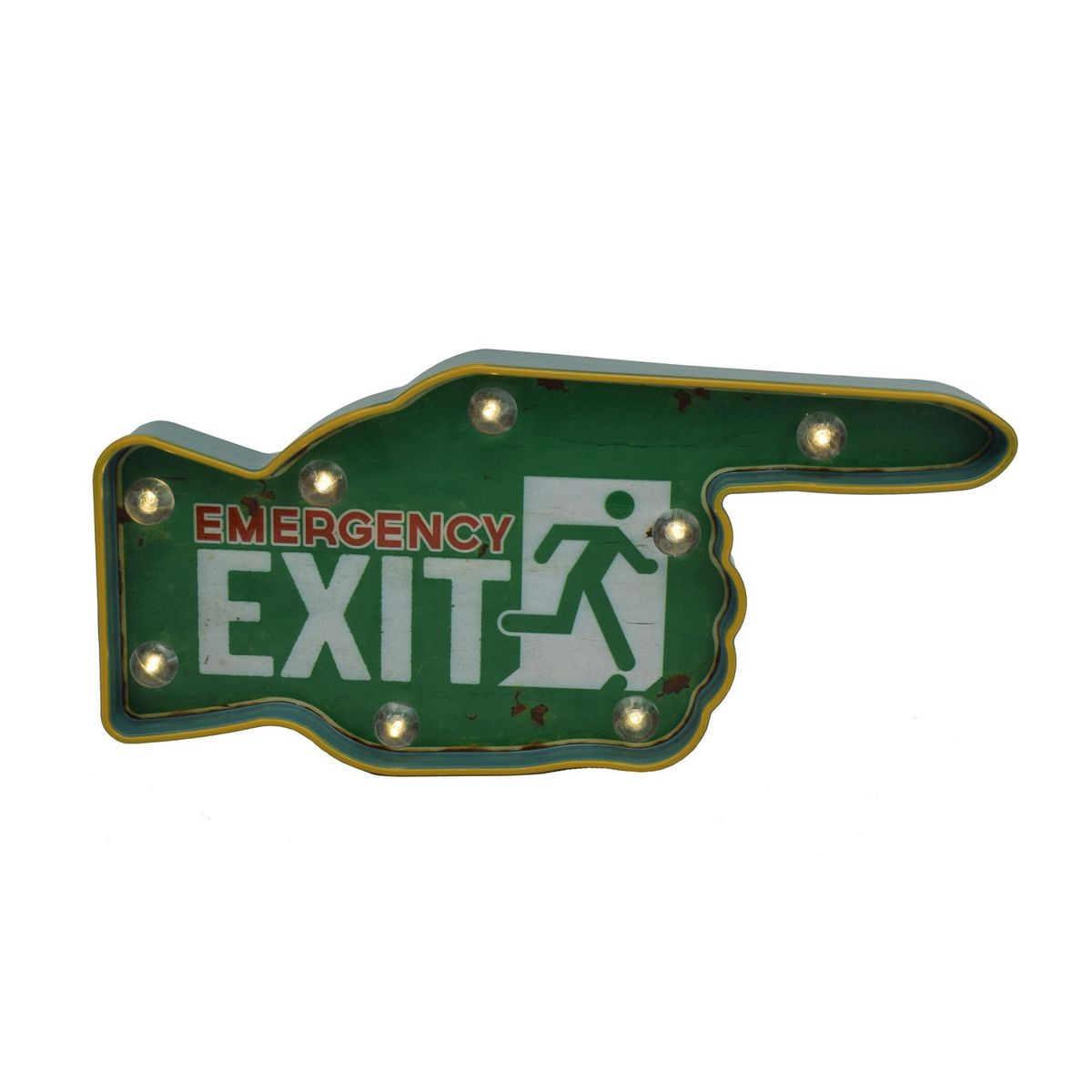 Just Home Collection - Letrero Led Exit Flecha Verde