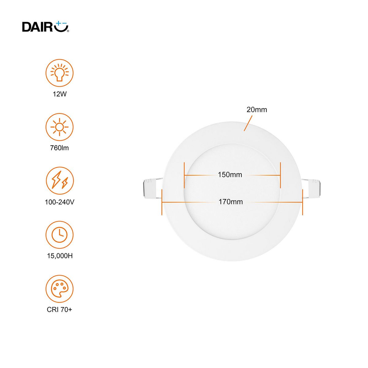 Pack4 panel led emp cir 12.5w lc, marca Dairu - Foto 2