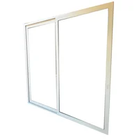 Pta Corrediza 2H XX, S986, Marco Blanco, Cristal TP, Vidrio Claro 270-280/200-210