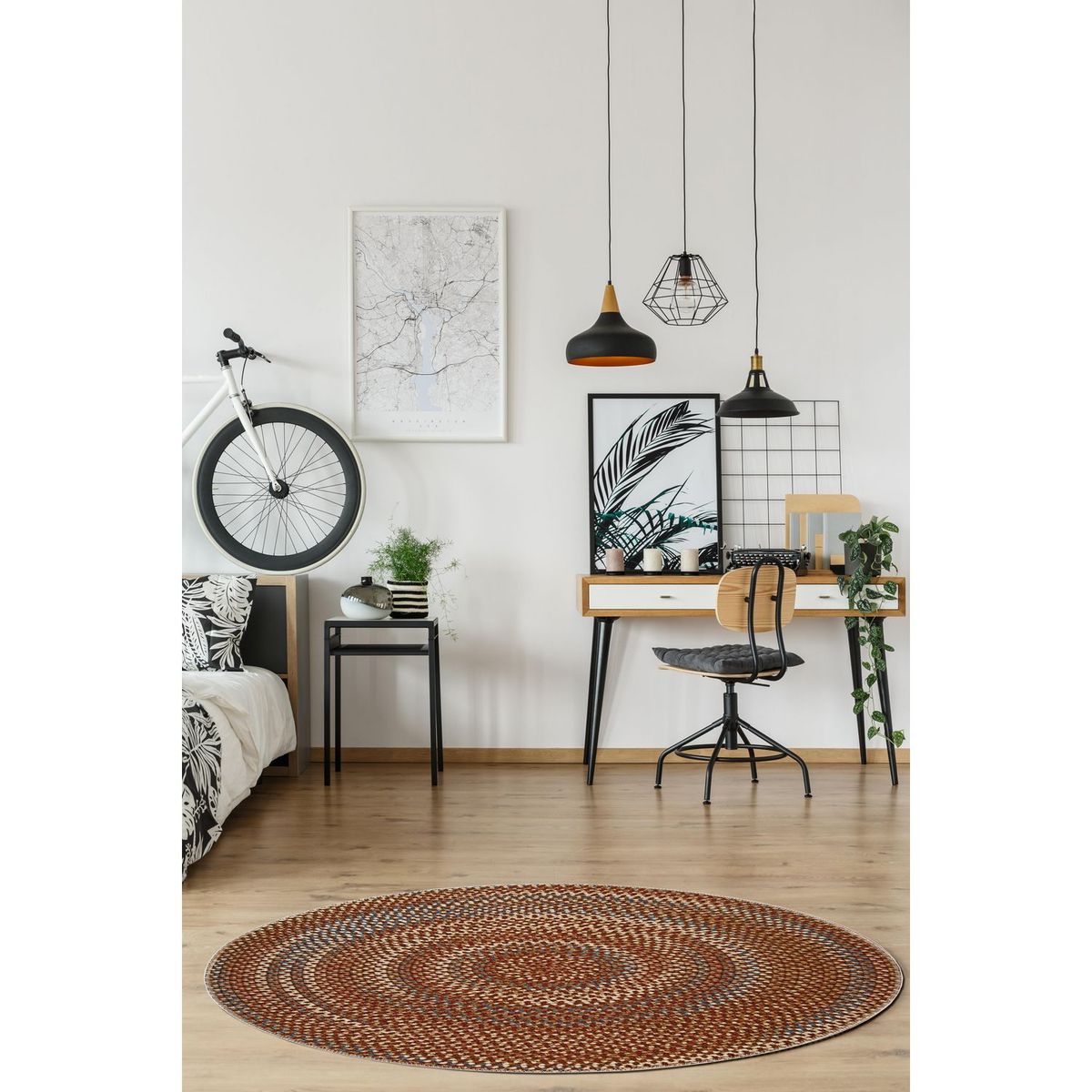 Tapete decorativo circular Accacia de 160 cm, marca Just Home Collection - Foto 2