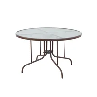Mesa Redonda con Vidrio 120 Cm Charcoal