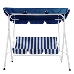 Sillón Columpio 3 Personas Rayas Azul