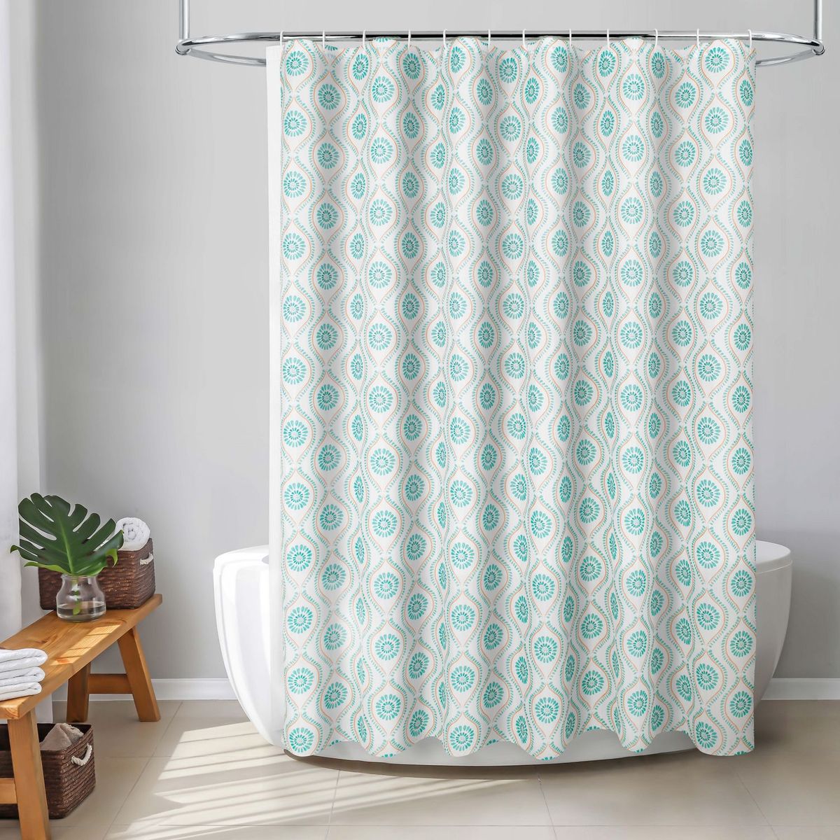 Set de Cortina para Baño Rombo 178 x 180 cm, marca Just Home Collection - Foto 2