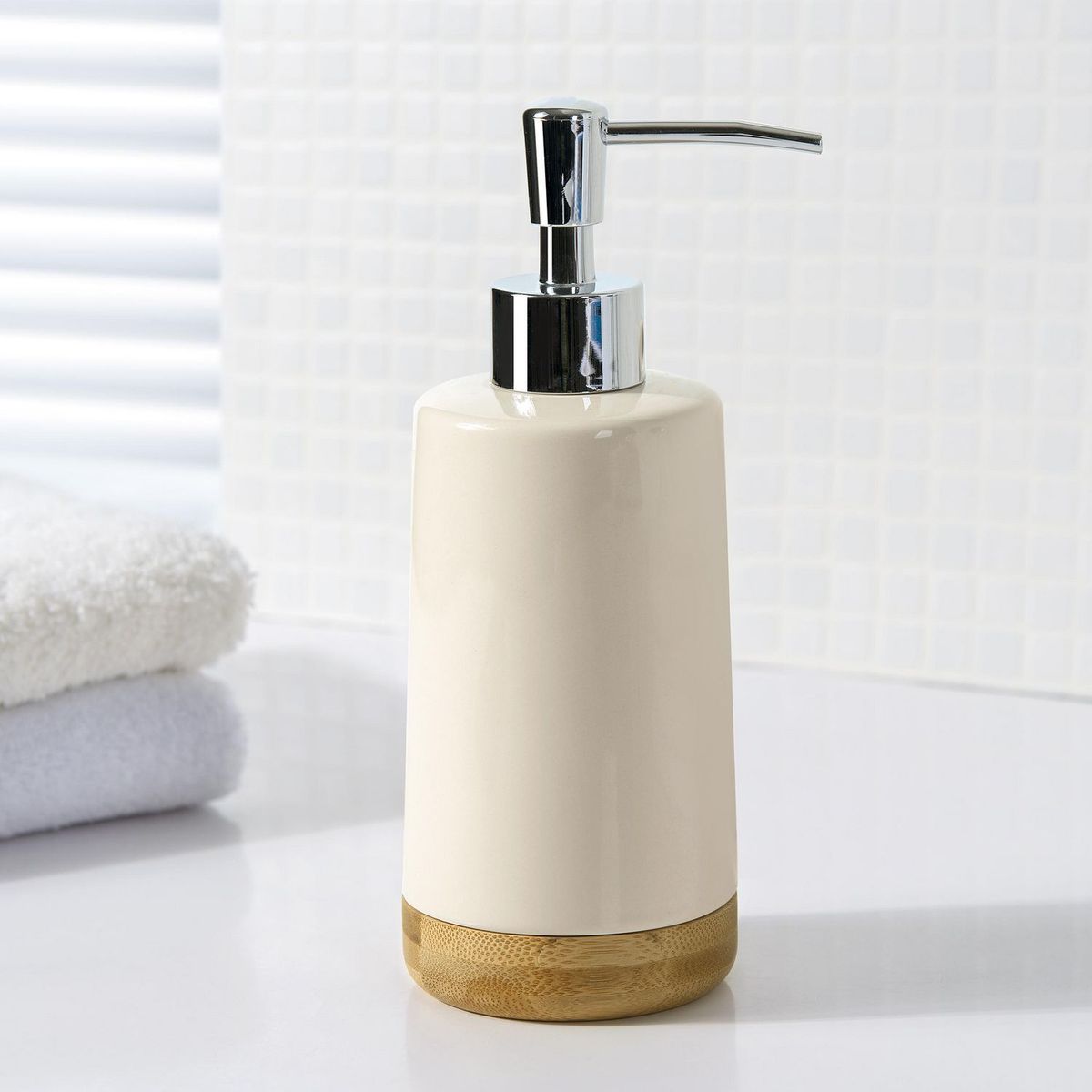 Just Home Collection - Dispensador Doble Bambú Beige