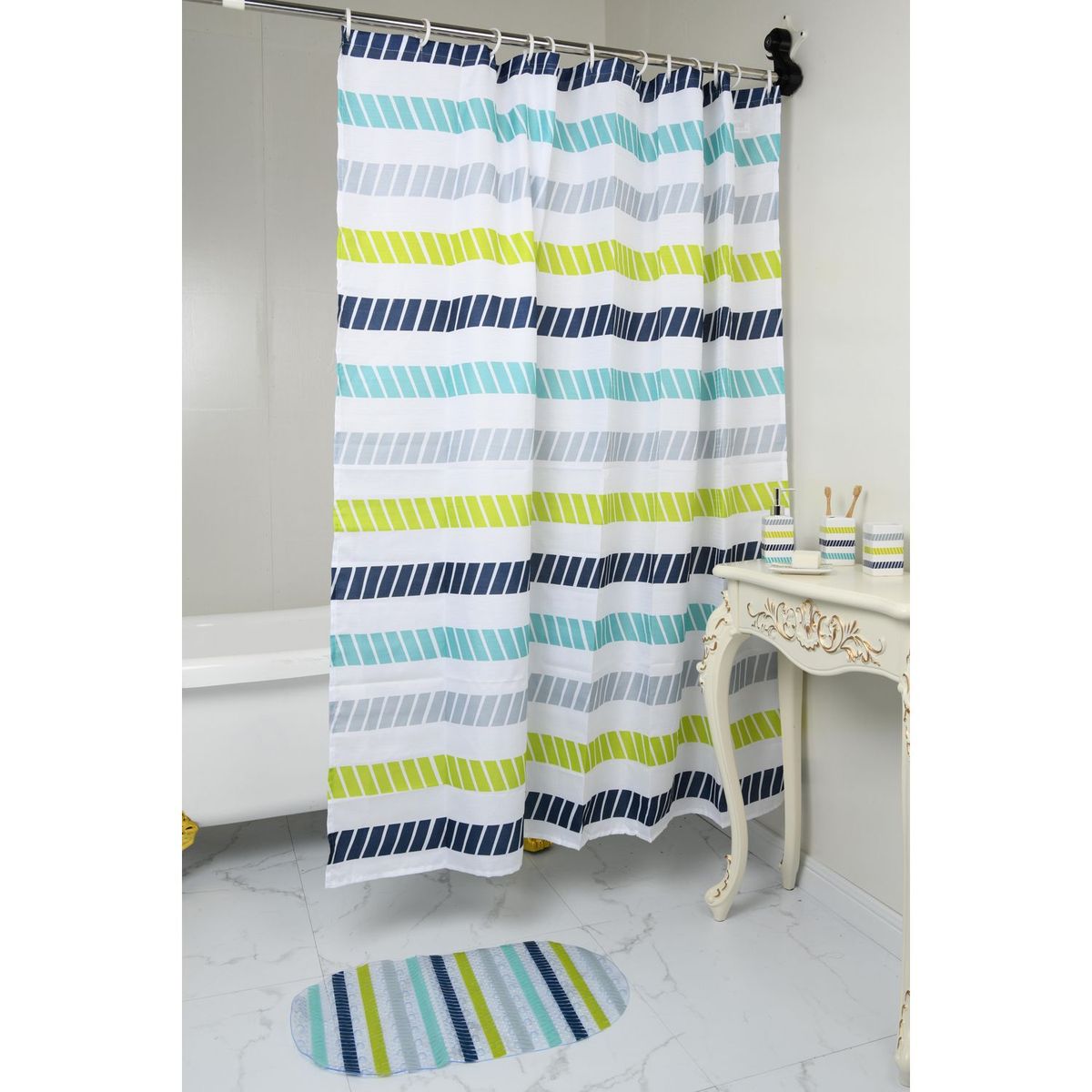 Just Home Collection - Set de Baño Rayas Multi 8 Piezas