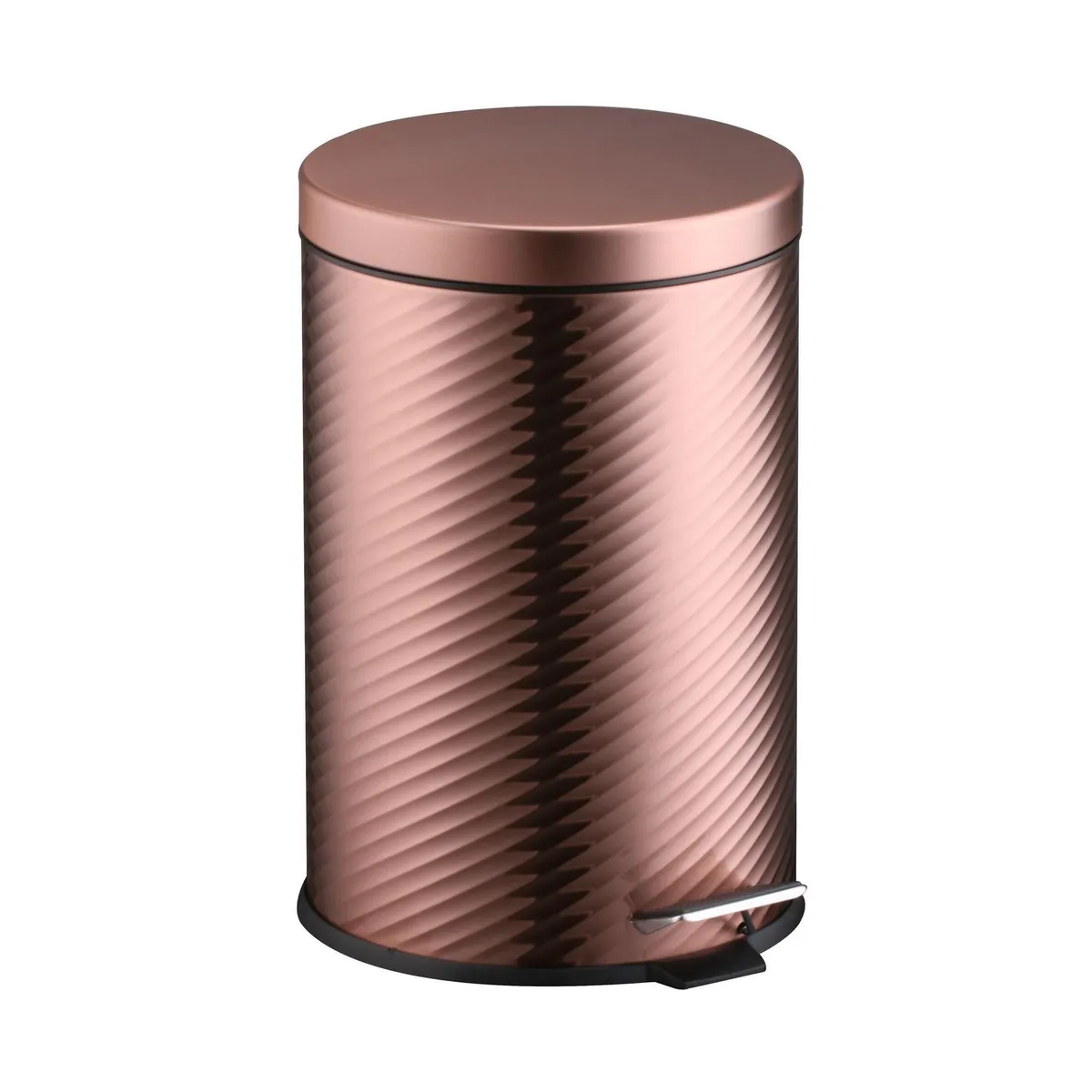 Just Home Collection - Bote de Basura Metálico con Pedal de 12L Cobre