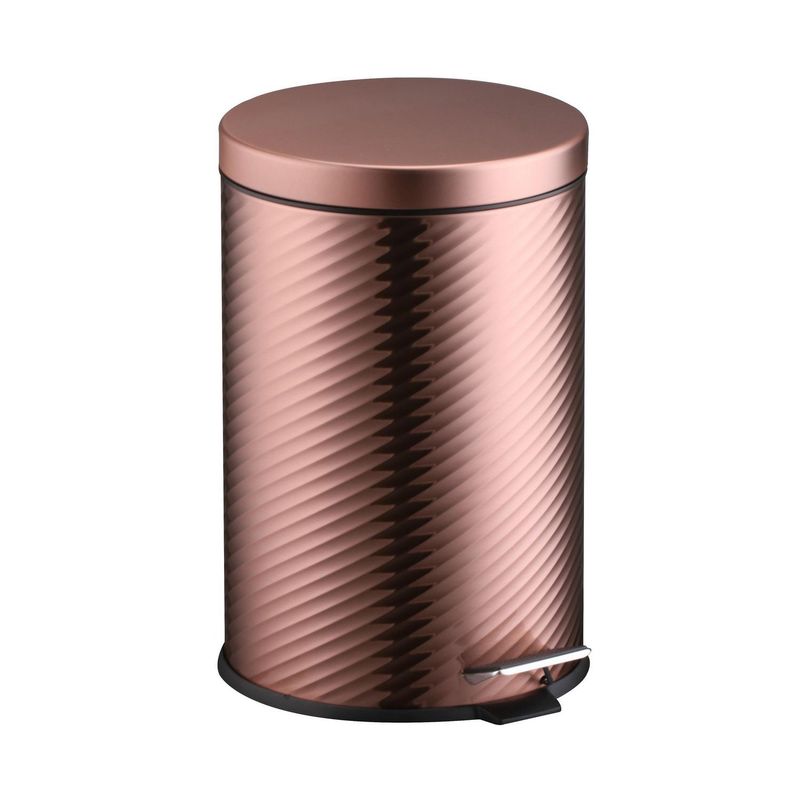 Just Home Collection - Bote de Basura Metálico con Pedal de 12L Cobre