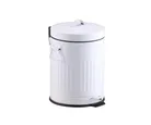 Bote de Basura Vintage Metálico con Pedal de 5L Blanco