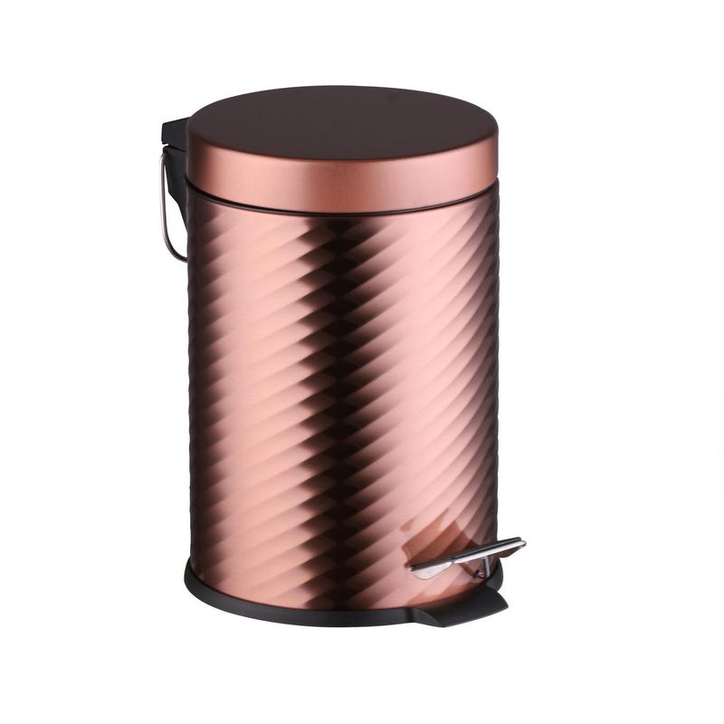 Just Home Collection - Bote de Basura True Metálico con Pedal de 3L Cobre
