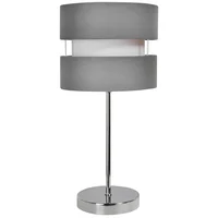 Lámpara de mesa Antonella de tela 1 luz E27 Gris