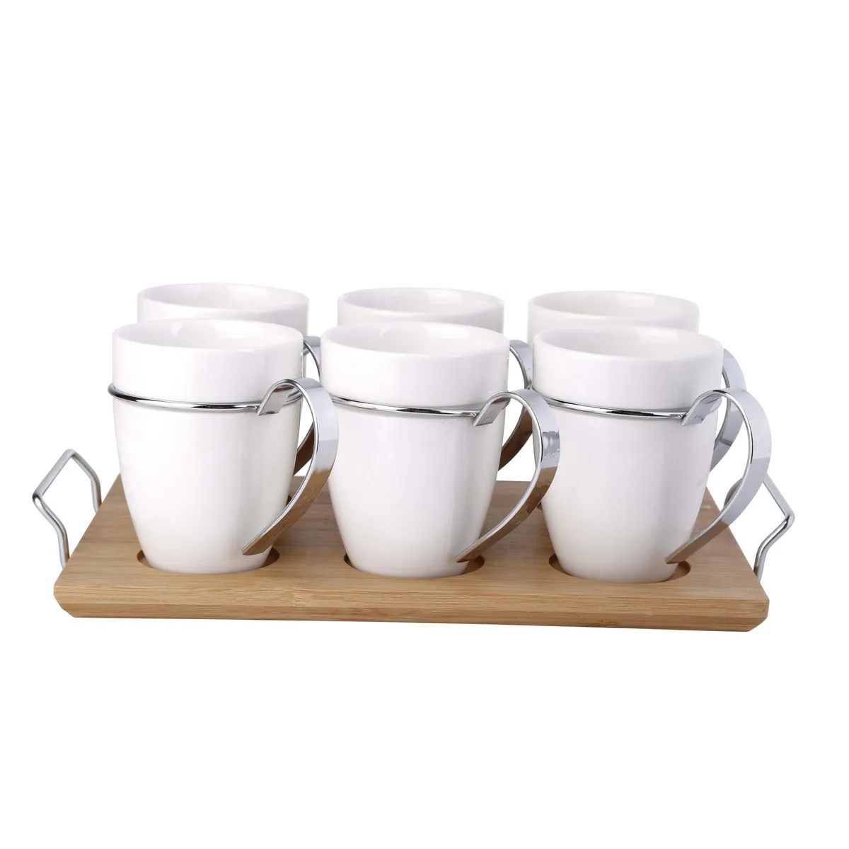 Just Home Collection - Juego de tazas para café con base