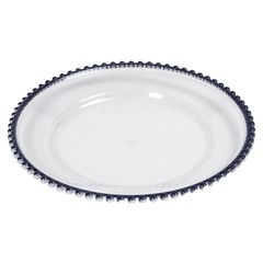Bajo plato 33 cm borde azul