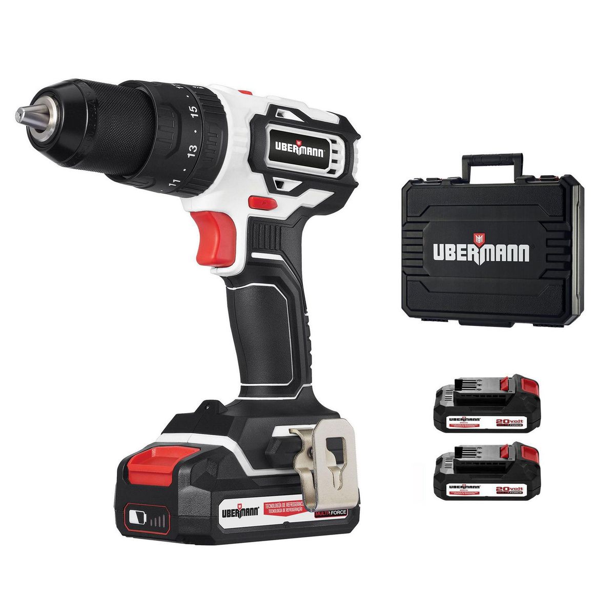 Ubermann - Taladro de Impacto 20V con Kit de 2 Baterías 2AH
