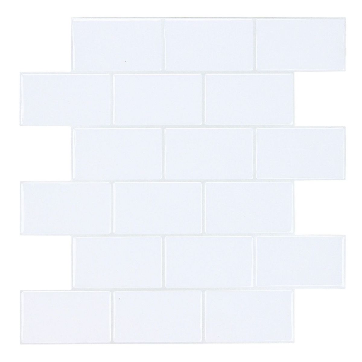 Holztek - Malla Autoadherible 3D Brick White 30.5 x 30.5 cm