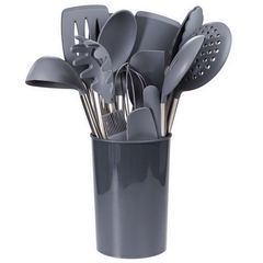 Juego utensilios gris inoxidable 15 piezas
