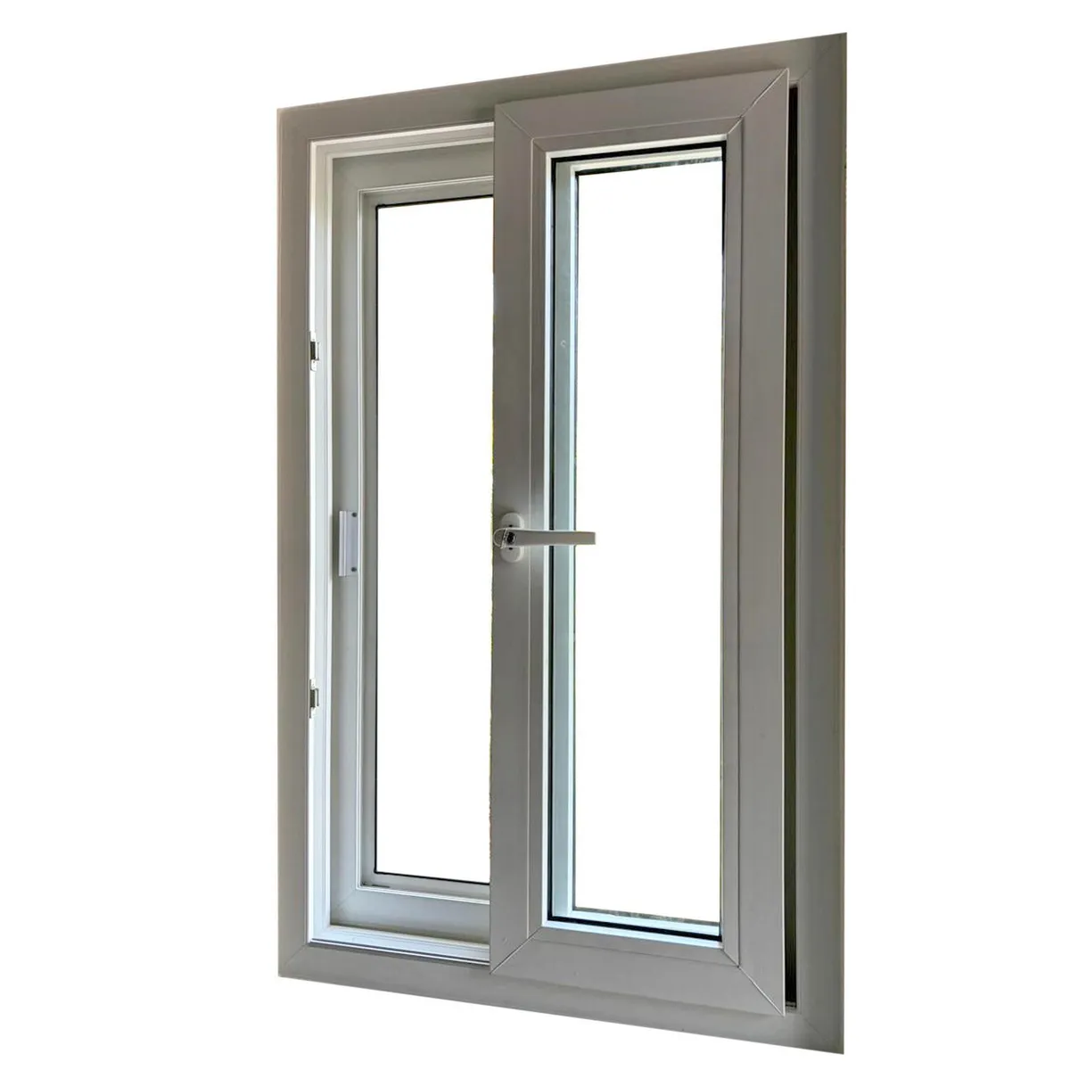 Holztek - Corredizo2H OX-XO, Monorriel, Mco Blanco, Cristal simp, Vidrio Claro 100-110/130-140