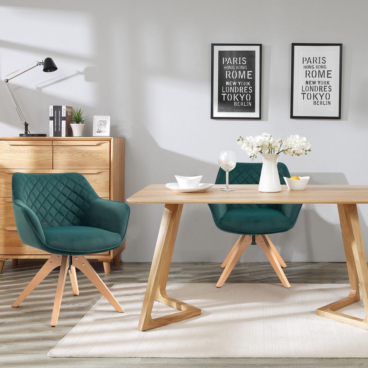 Silla comedor verde Kasula, marca Just Home Collection - Foto 2