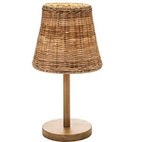 Lámpara de mesa Wooden 30W E27 Mimbre Café